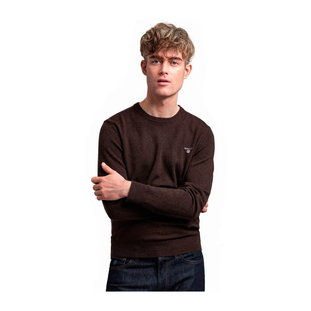 Gant Bruine Wollen Trui Brown Heren