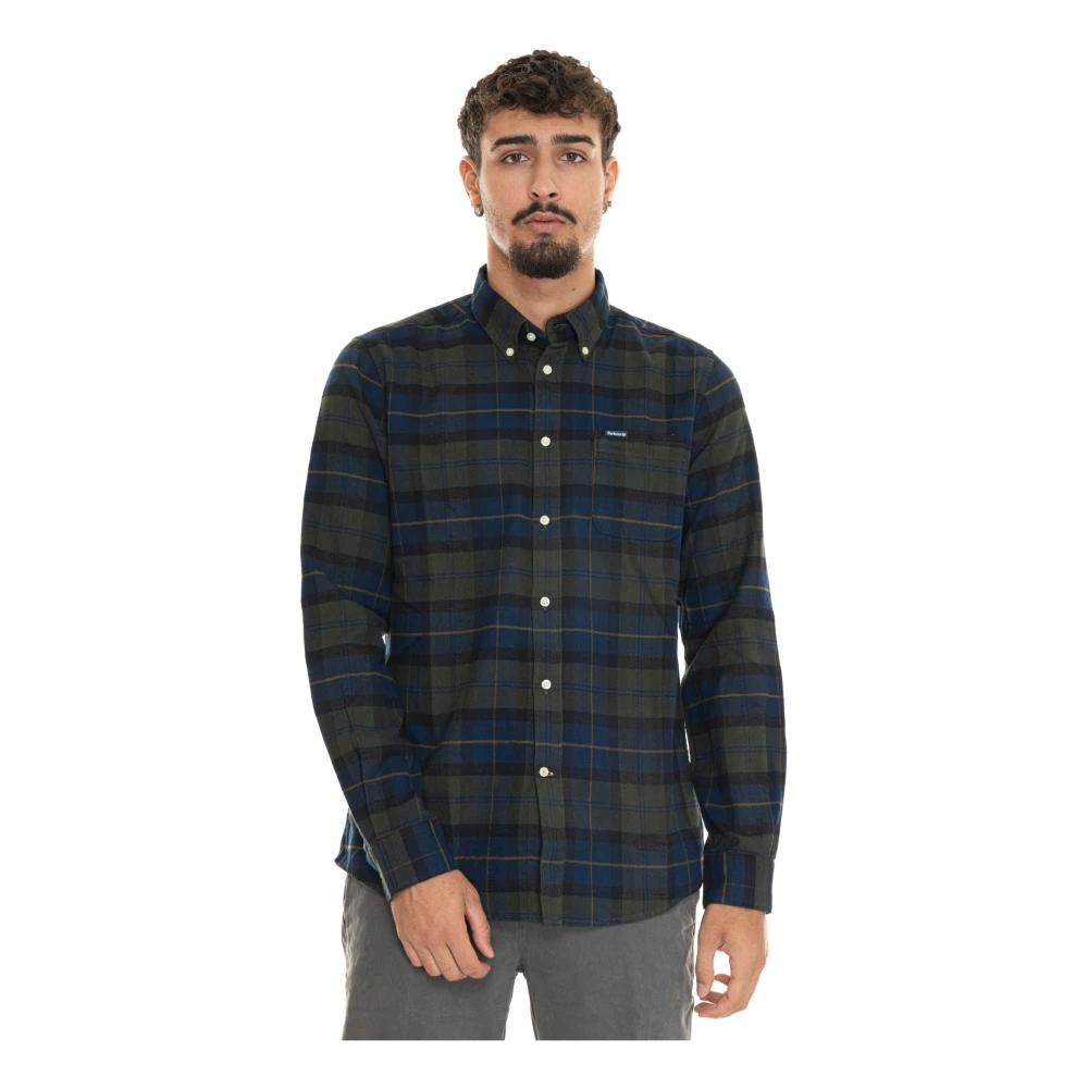 Barbour Tartan Button-Down Casual Overhemd Blue Heren