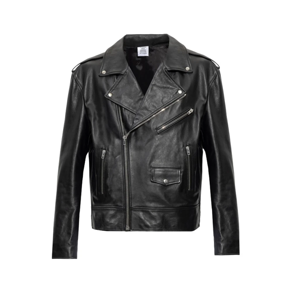 Vetements Leather Jackets Black Heren