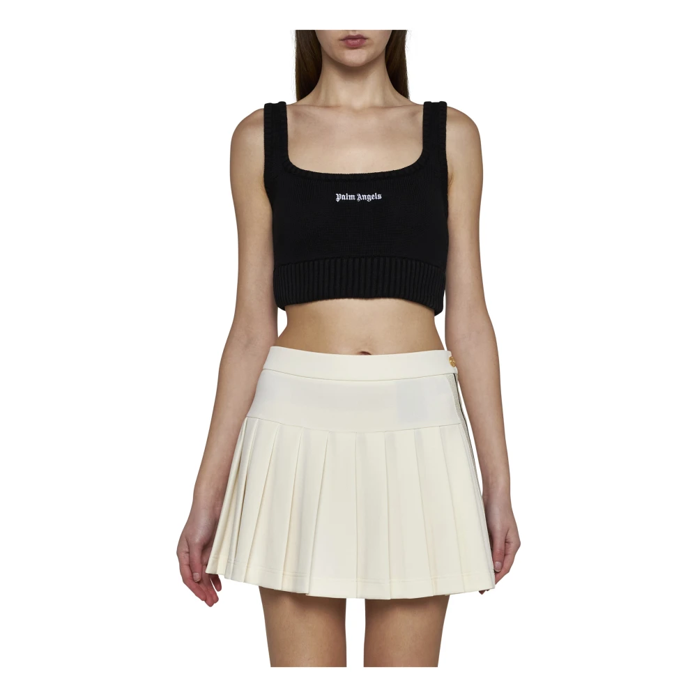 Palm Angels Klassieke Logo Gebreide Top Black Dames