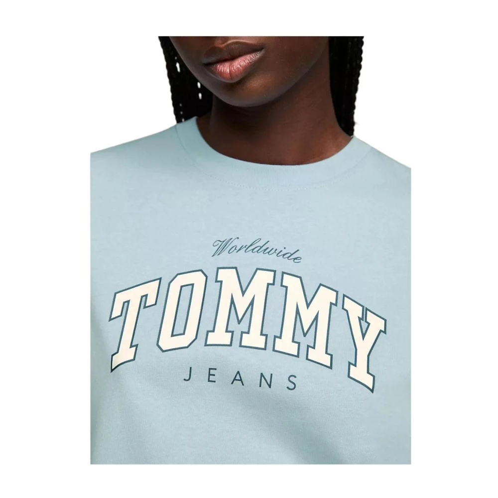 Tommy Hilfiger Varsity Stijl Grafische Tee Blue Dames