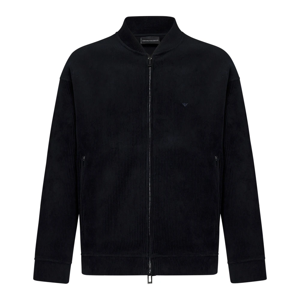 Emporio Armani Blå Zip-Up Sweatshirt Aw24 Blue, Herr