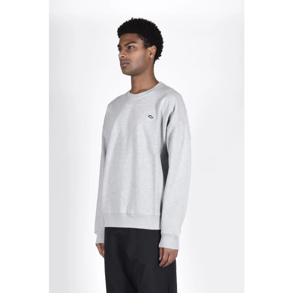 Diesel Katoenen Geribbelde Sweatshirts Gray Heren