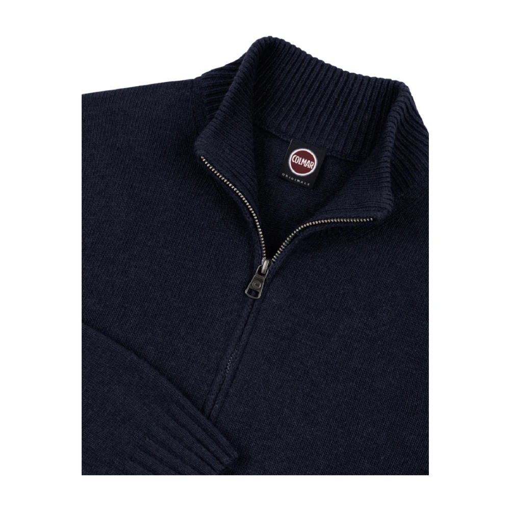 Colmar Blauwe Cashmere Blend Rits Trui Blue Heren