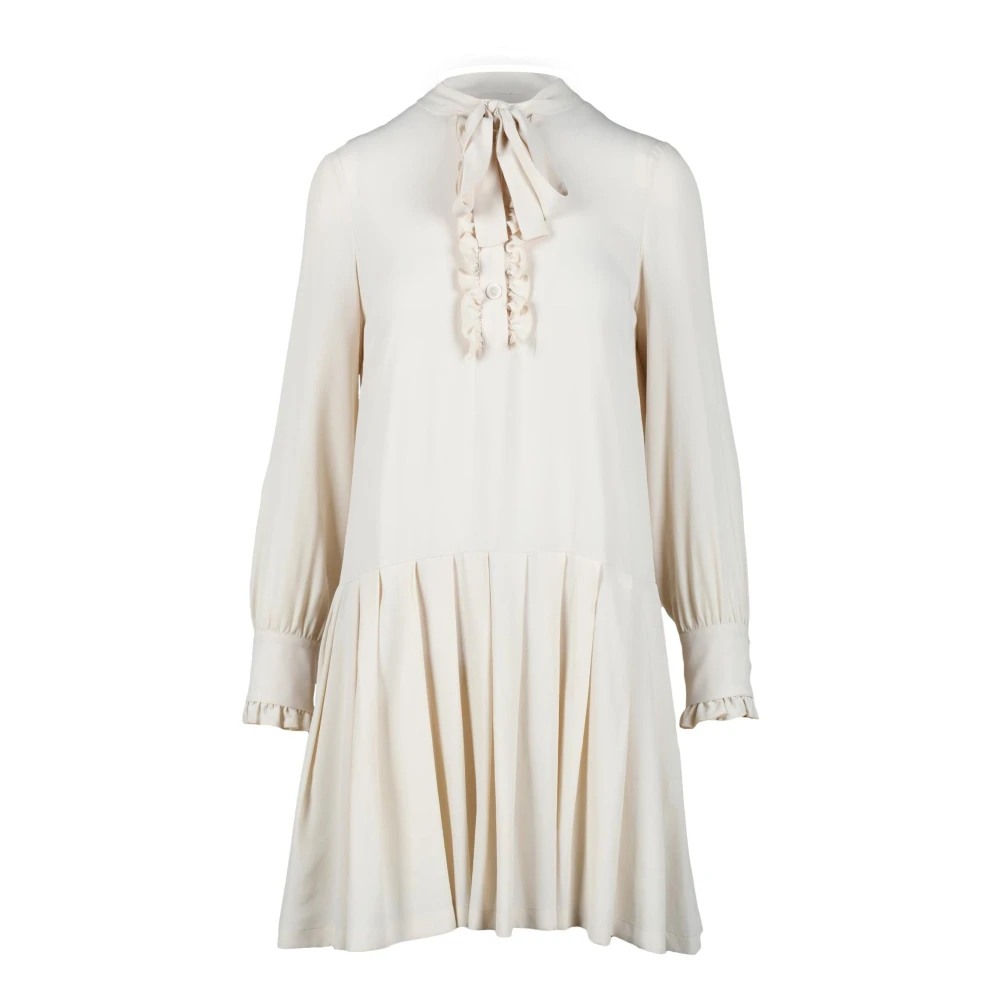 Eleventy Zijde Acetaat Jurk White Dames