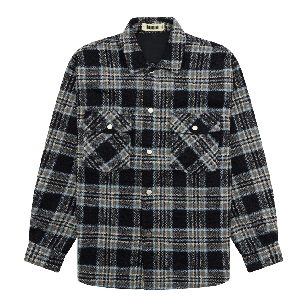 Woodbird Blauw Geruit Buck Shirt Blue Heren