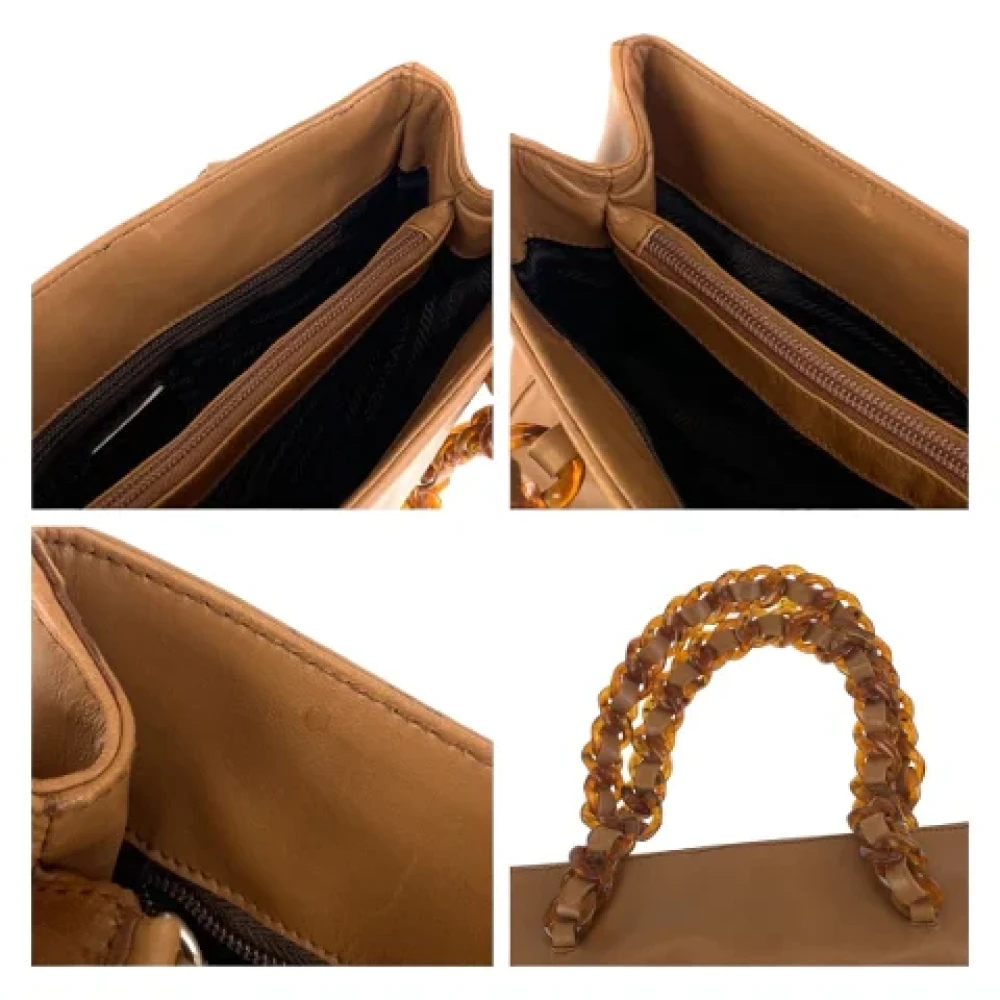 Prada Vintage Pre-owned Leather prada-bags Brown Dames