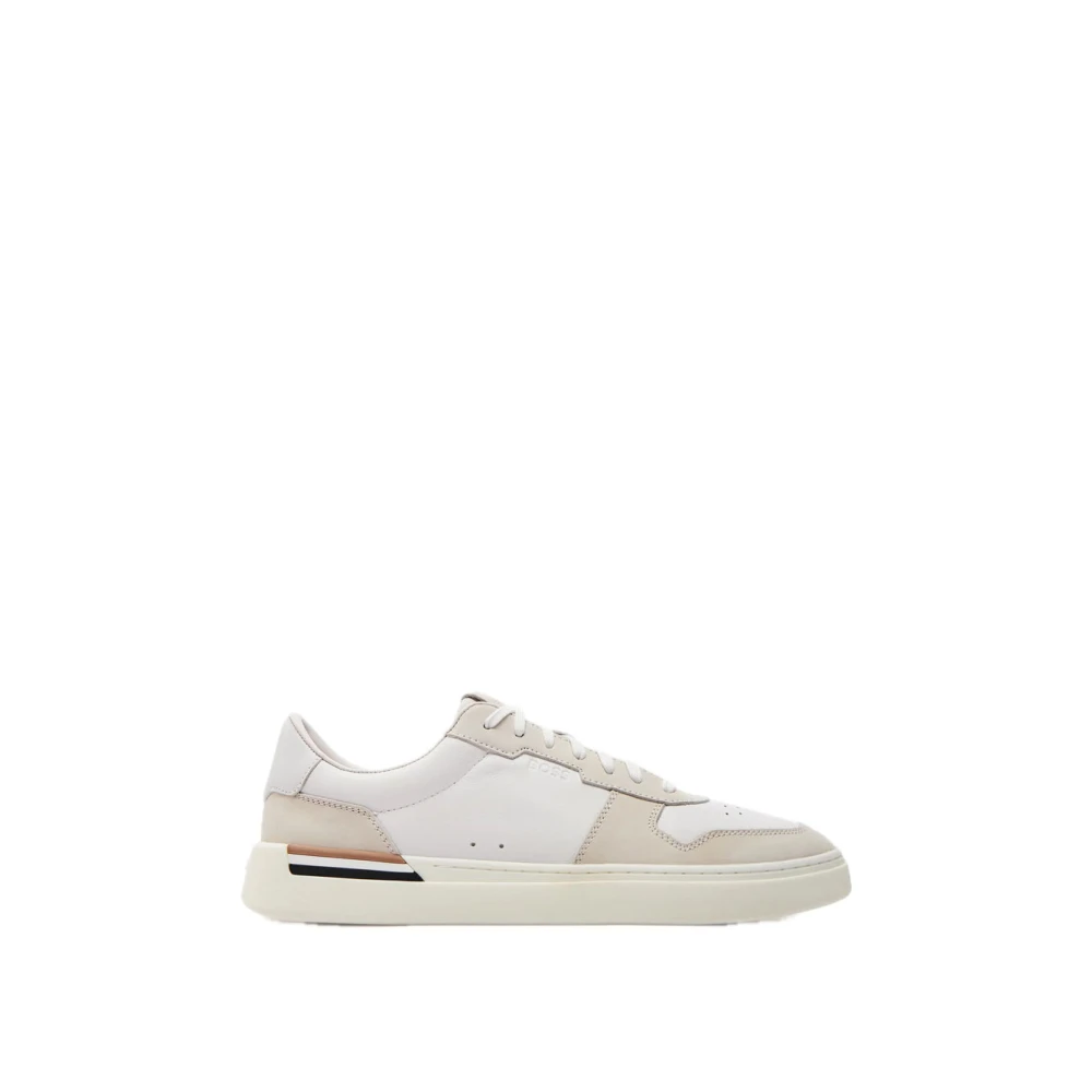 Hugo Witte leren sneakers Heren Schoenen