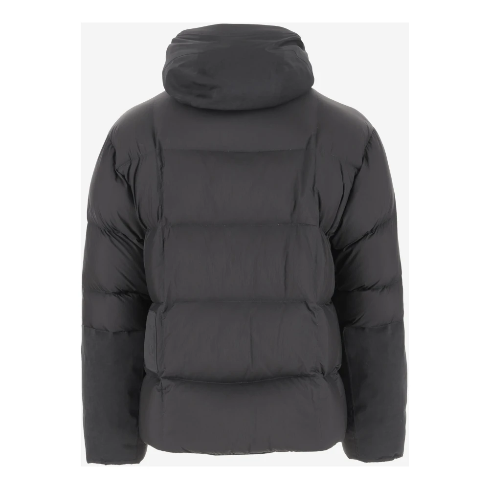 Ten C Zwarte Polyamide Blend Trekkoord Hood Jas Black Heren