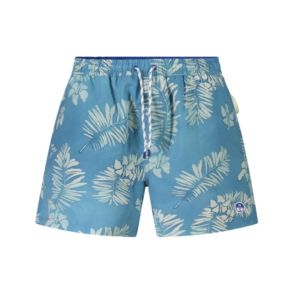 North Sails Men's Multicolor Beachwear, M, Patterned Swim Boxer With Ocean Details