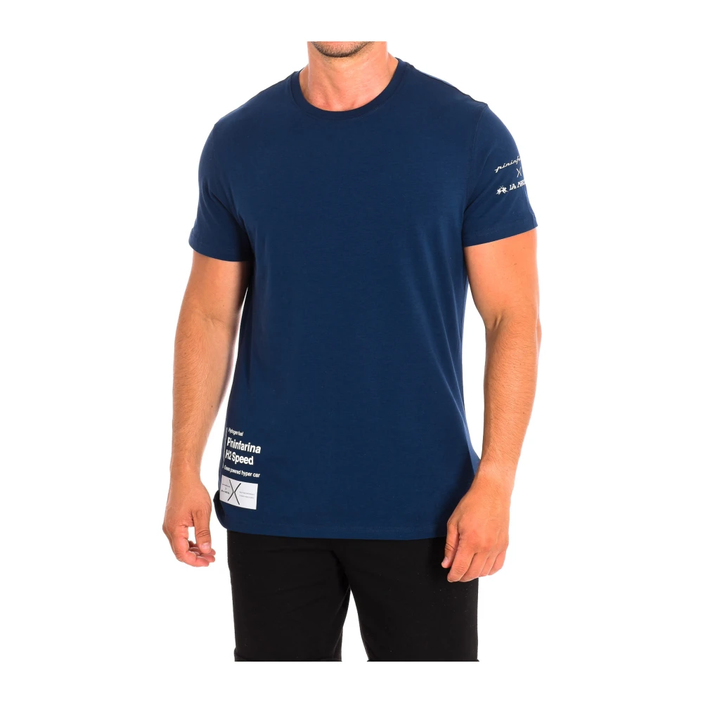 LA MARTINA T-shirt met Korte Mouwen en Merkafbeeldingen Blue Heren