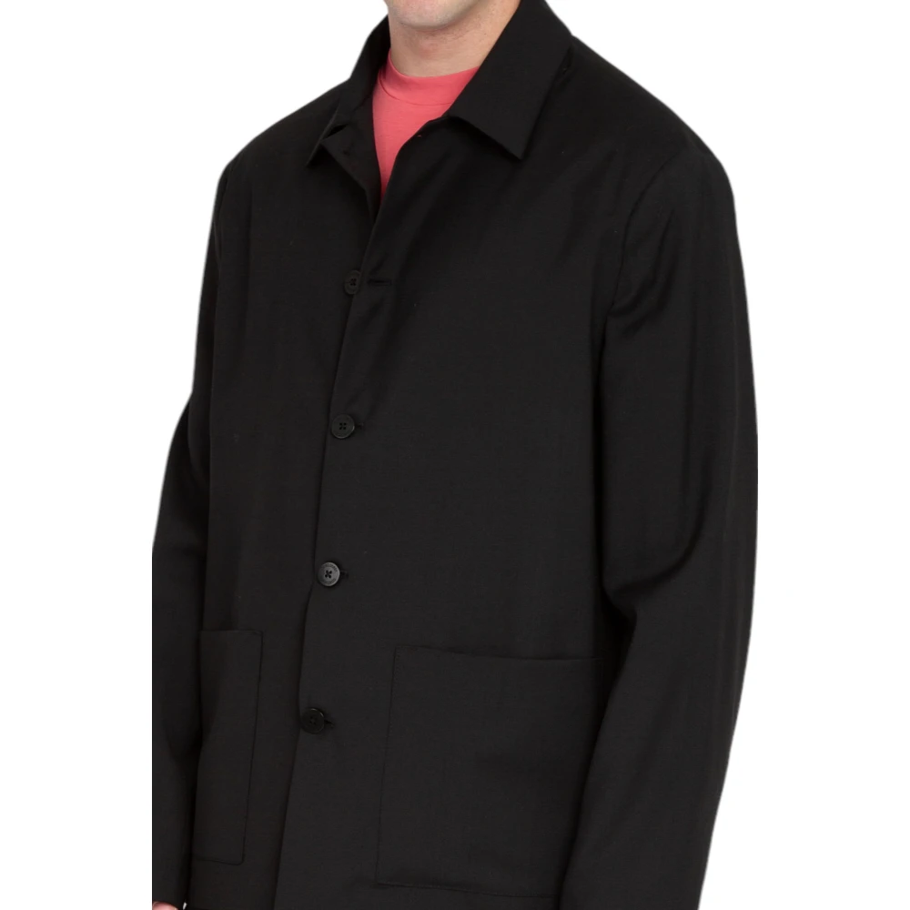 Costumein Fijne Wol Overshirt Black Heren