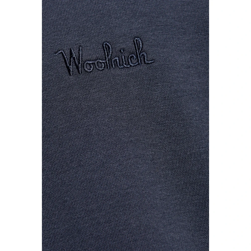 Woolrich Sweatshirt met logo Blue Heren