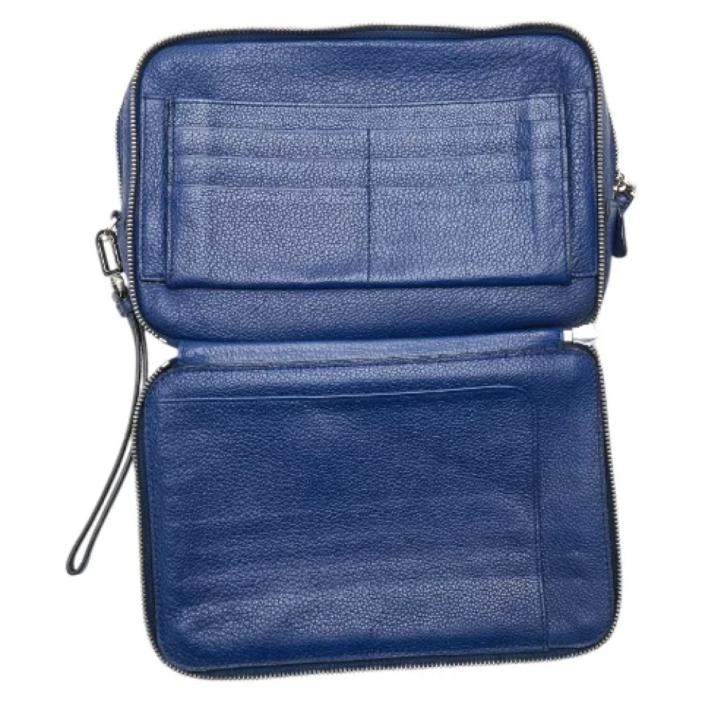 Prada Vintage Pre-owned Leather clutches Blue Dames