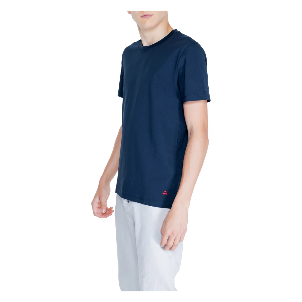 Peuterey Blauw Effen Ronde Hals T-shirt Blue Heren