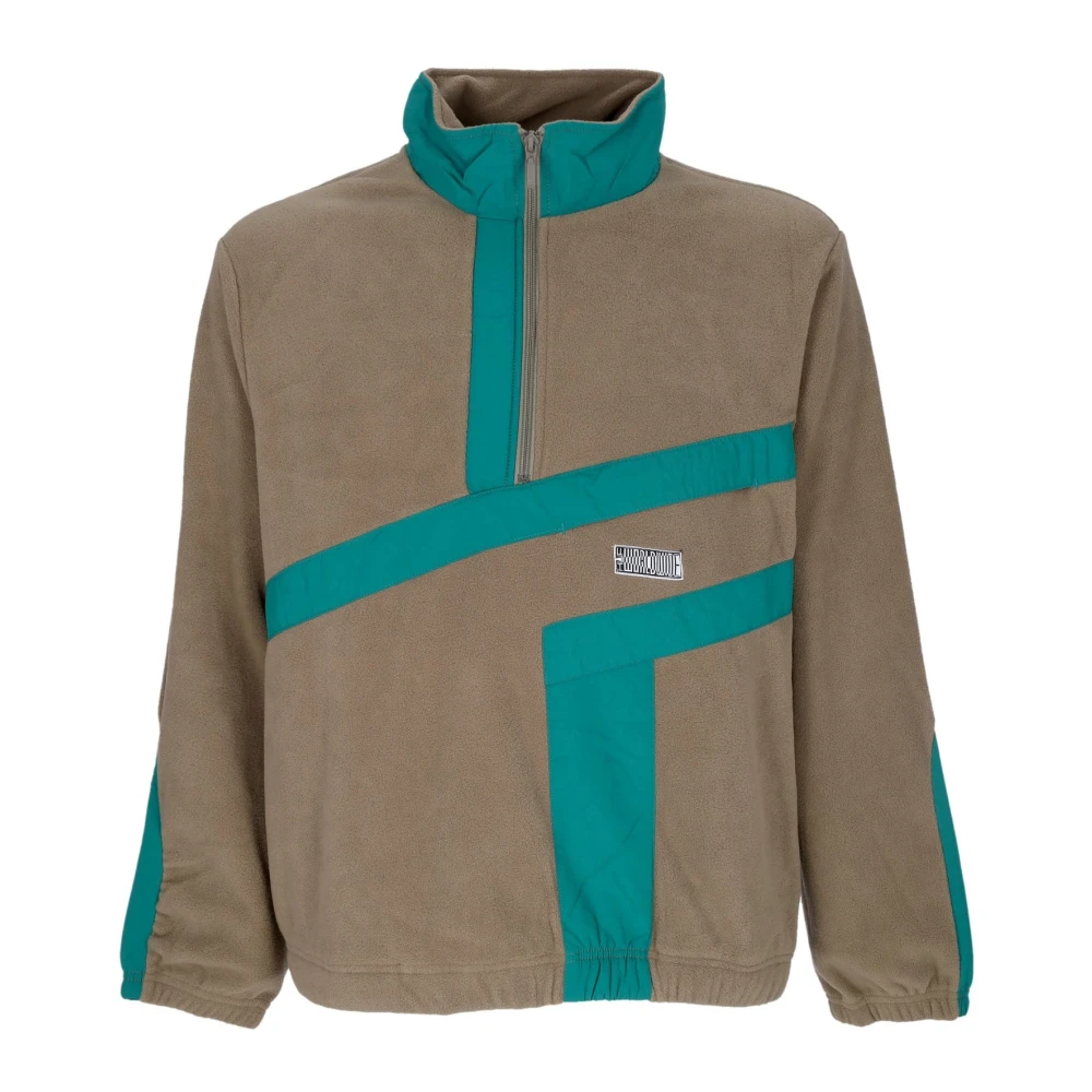 Huf Hombre Oliva Sudadera De Forro Polar Con Cremallera Cuarto