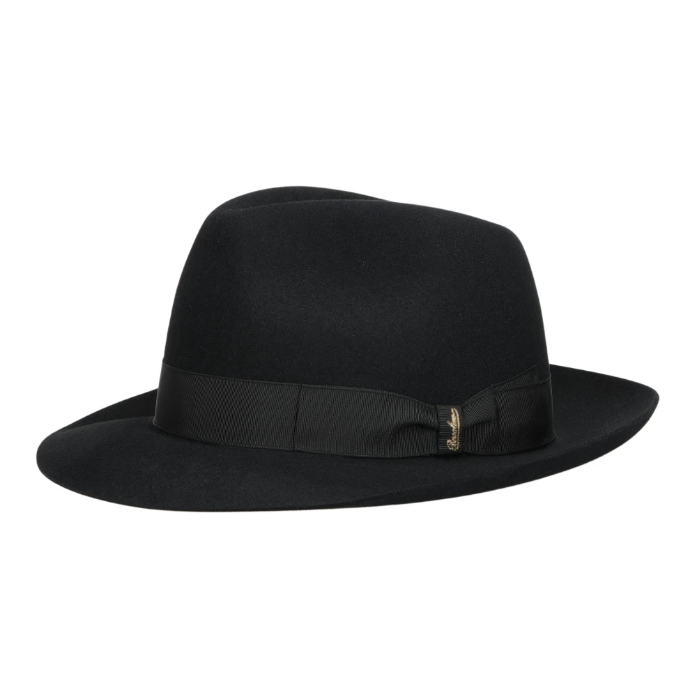 Borsalino Vilt Medium Rand Hoed Black Heren