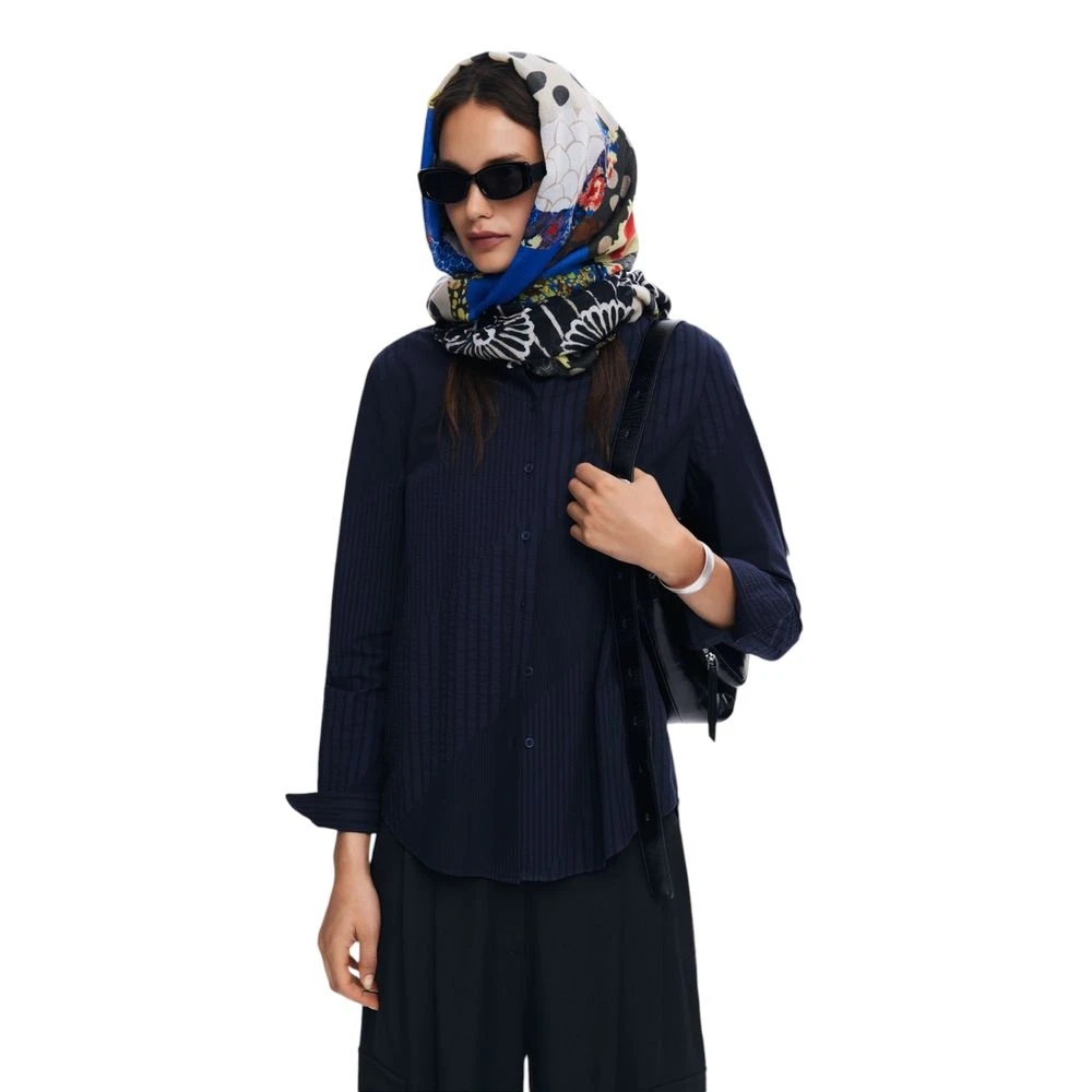 Desigual Blauwe Polyester Sjaal Herfst Winter Collectie Multicolor Dames