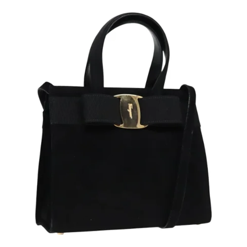 Salvatore Ferragamo Pre-owned Suede handbags Black Dames