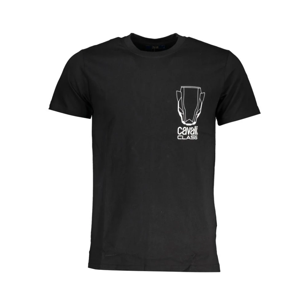 Cavalli Class Men's Black T-Shirts,, Printed Logo T-Shirt 2XL