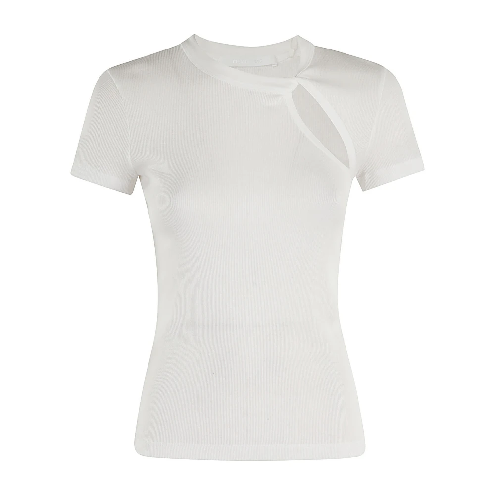 Helmut Lang Geribbeld T-shirt White Dames
