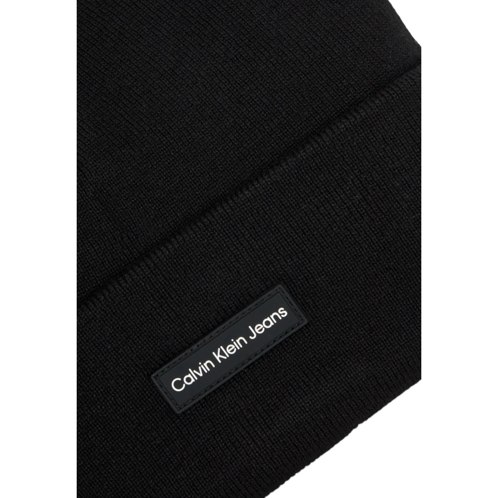 Calvin Klein Mannen Herfst Winter Polyester Patch Hoed Black Heren