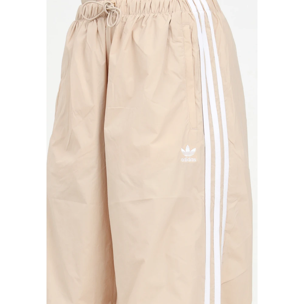 adidas Originals Wijde broek met 3 strepen Beige Dames