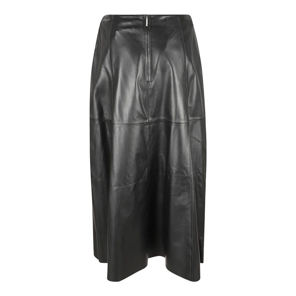 Arma Leren Zwarte Rok Black Dames