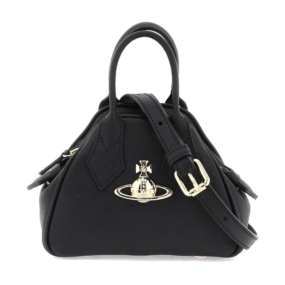 Vivienne Westwood Yasmine Mini Tas met Gouden Orb Black Dames