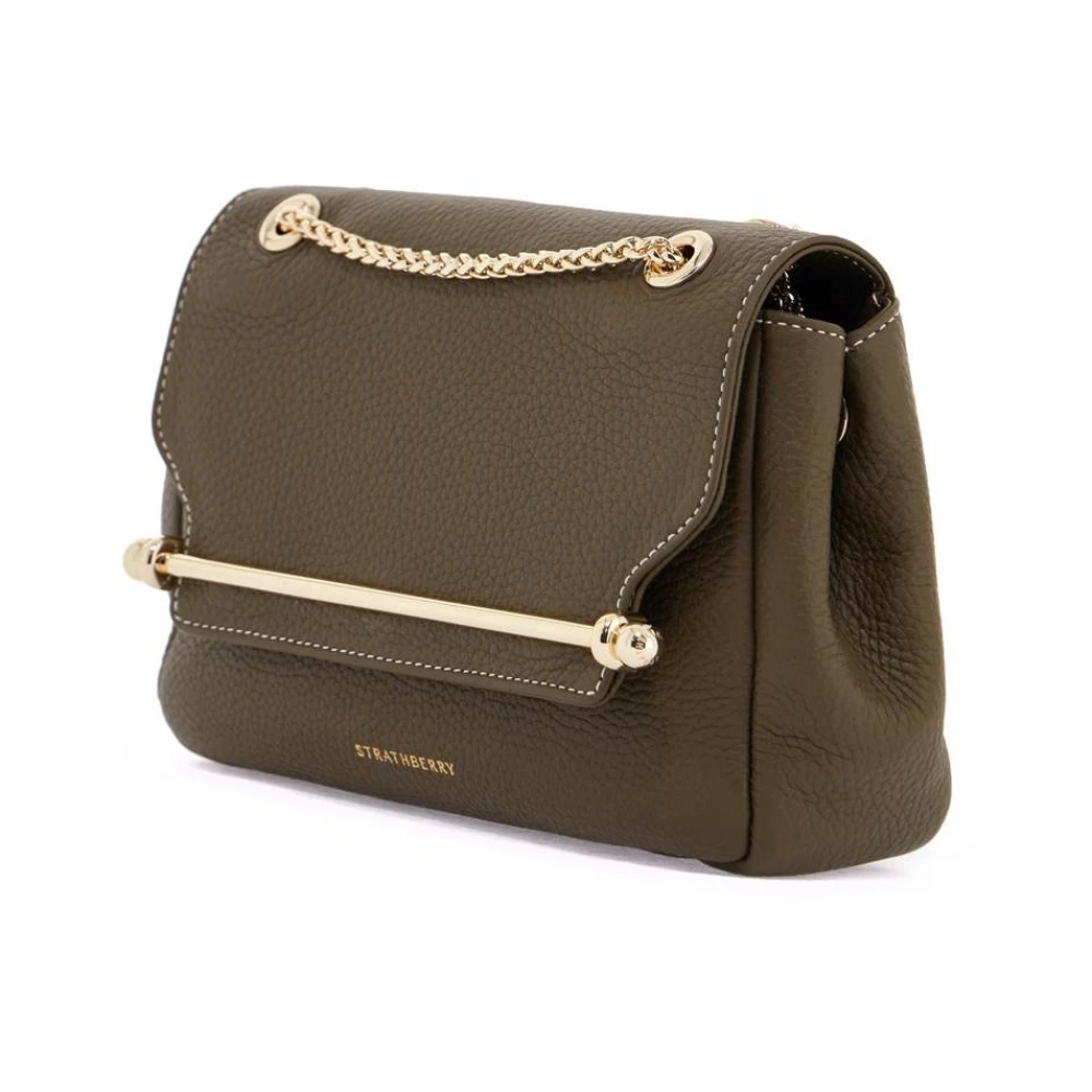 Strathberry Elegante Mini Kalfsleren Tas met Gouden Details Green Dames