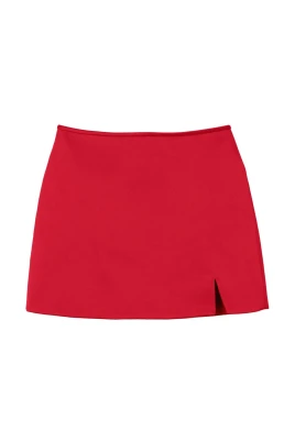 Röd Satin Bias Cut Kjol