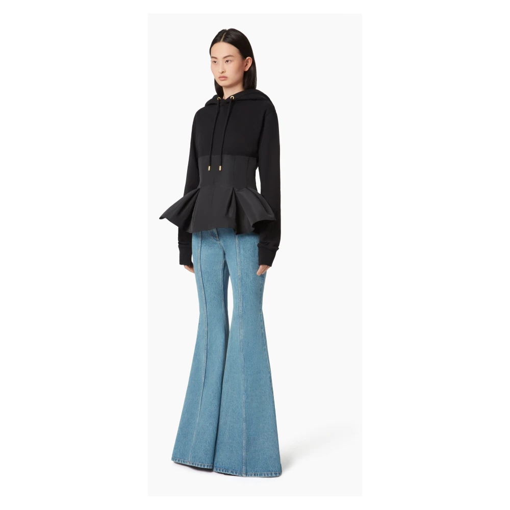 Nina Ricci Hoodie MET Contrasterende Black Dames