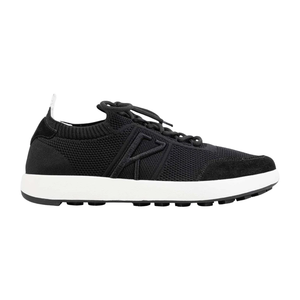 Kiton Cotton Fit Sneakers Heren Schoenen Zwart