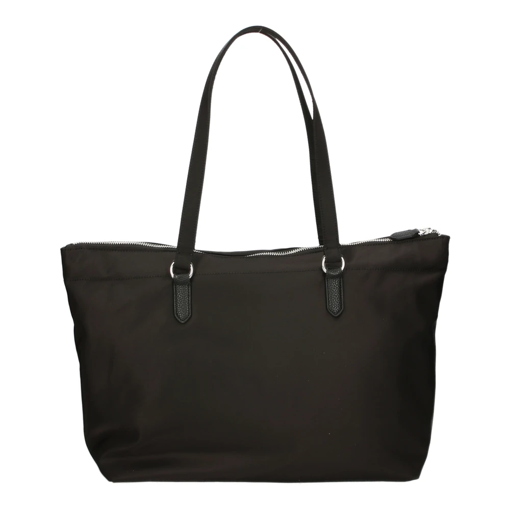 Emporio Armani Moderne Nylon Tote Tas met Rits Black Dames