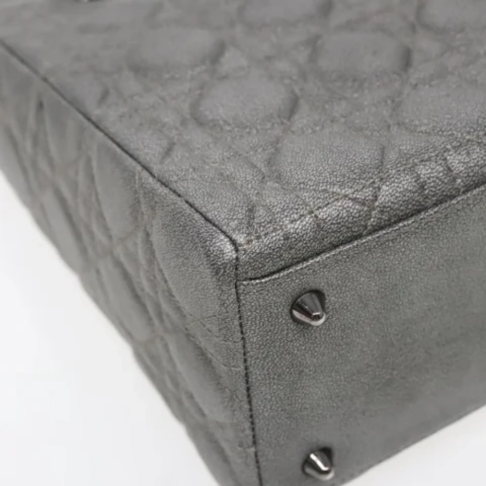 Dior Vintage Pre-owned Leather dior-bags Gray Dames