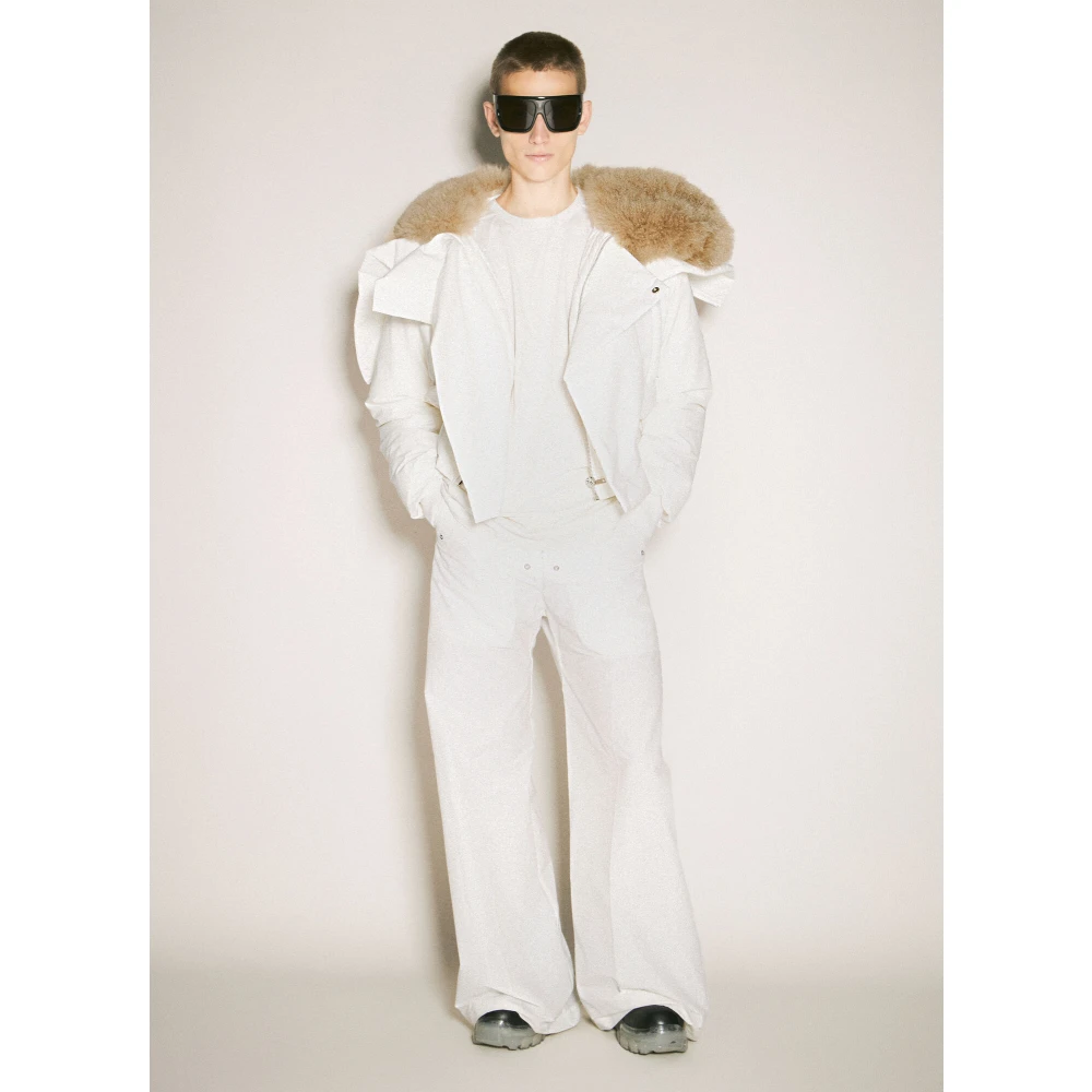 Moncler Trekkoord Cargo Broek Plain Weave Italië White Heren