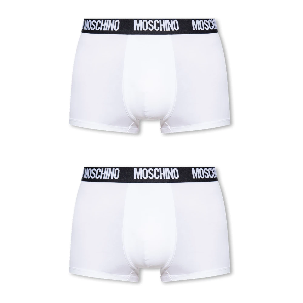 Moschino 2-pack Supima katoenen boxershorts White Heren