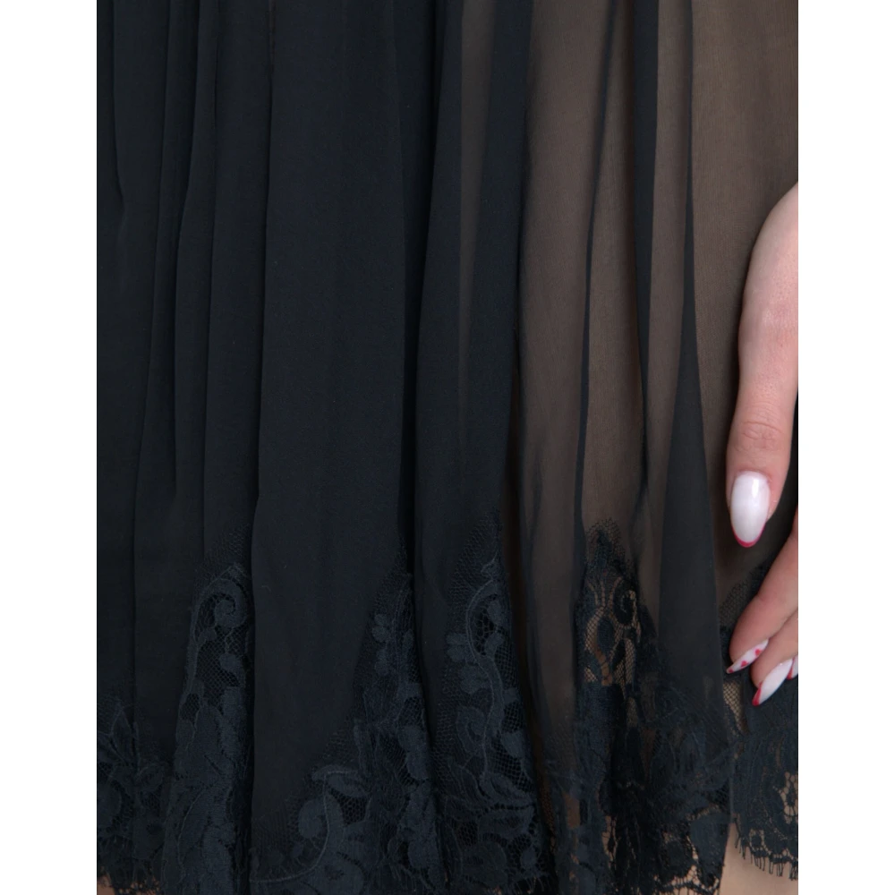 Dolce & Gabbana Elegante Kant Mini Jurk Black Dames