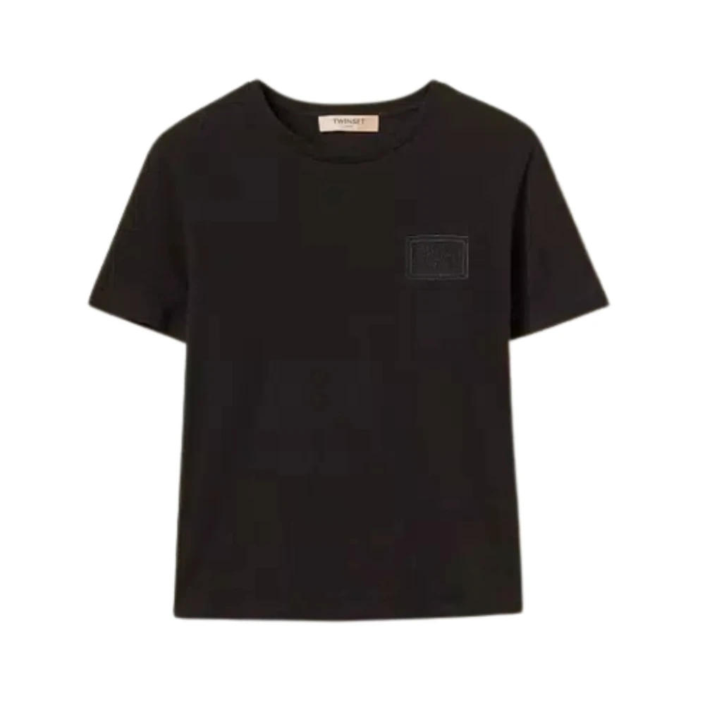 Twinset Women's Black T-Shirt - T-Shirts - M - Tops