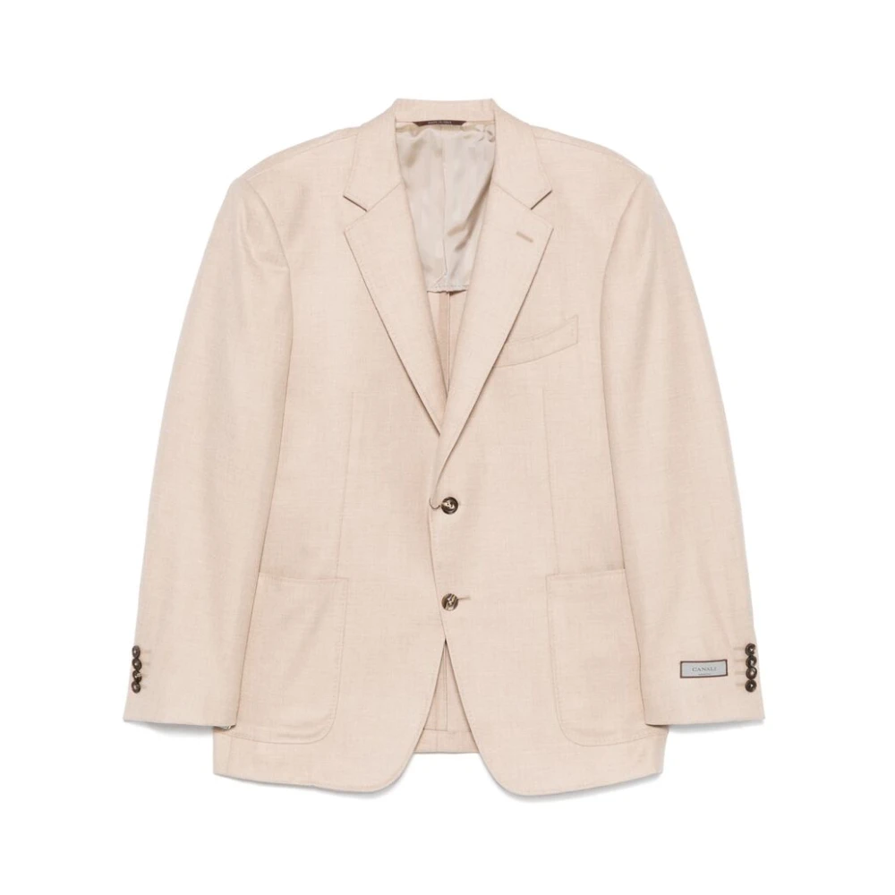 Canali Kasjmier Textuur Beige Jas Beige Heren
