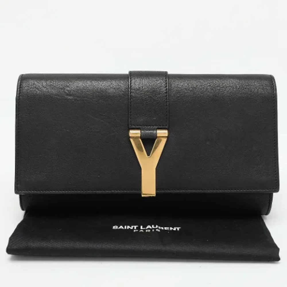 Yves Saint Laurent Vintage Pre-owned Leather clutches Black Dames