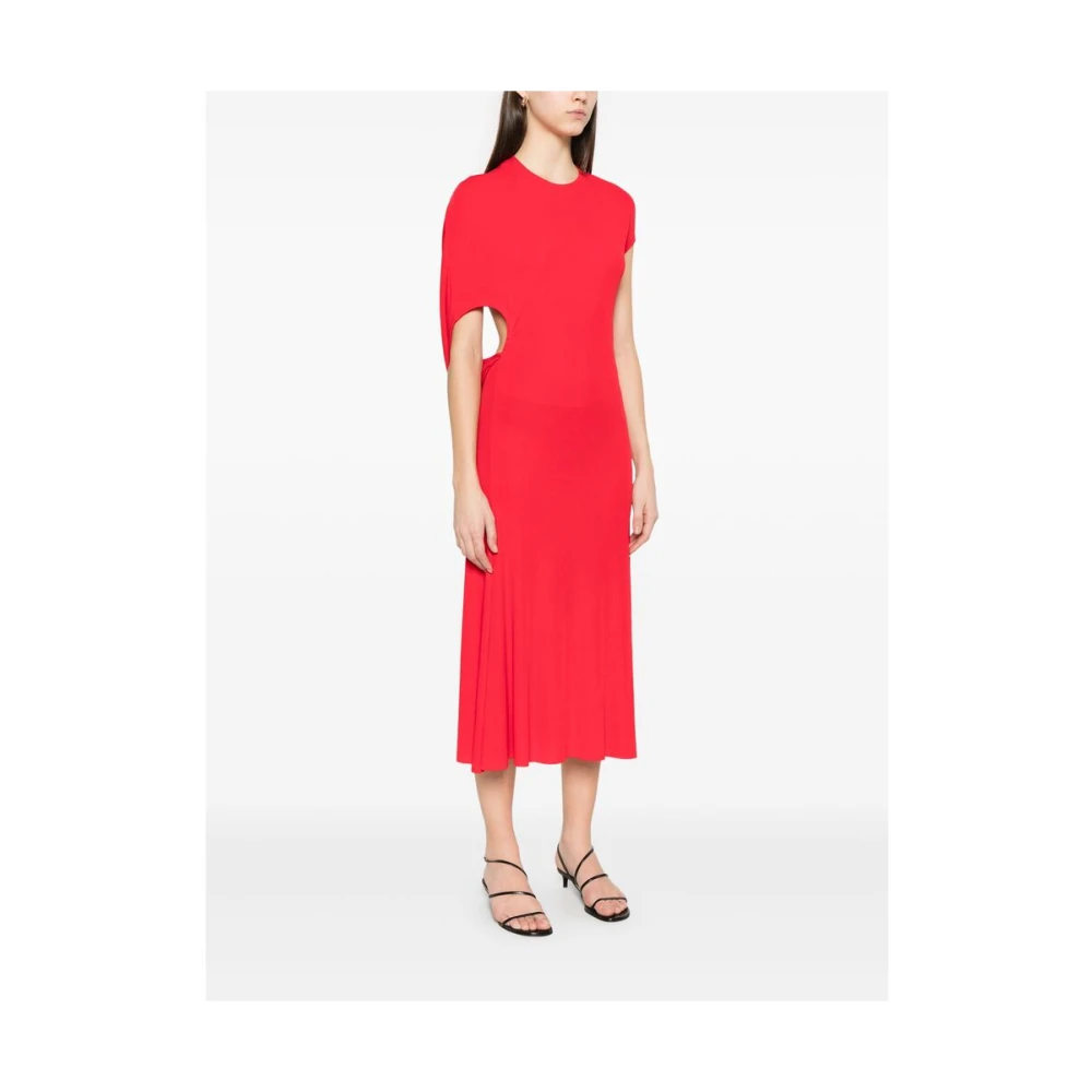 Jacquemus Rode Crew Neck Open Rug Jurk Red Dames