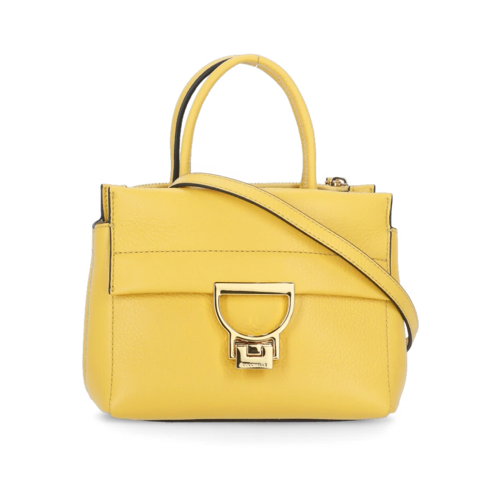 Coccinelle Women's Yellow Pebbled Leather Handbag For Woman