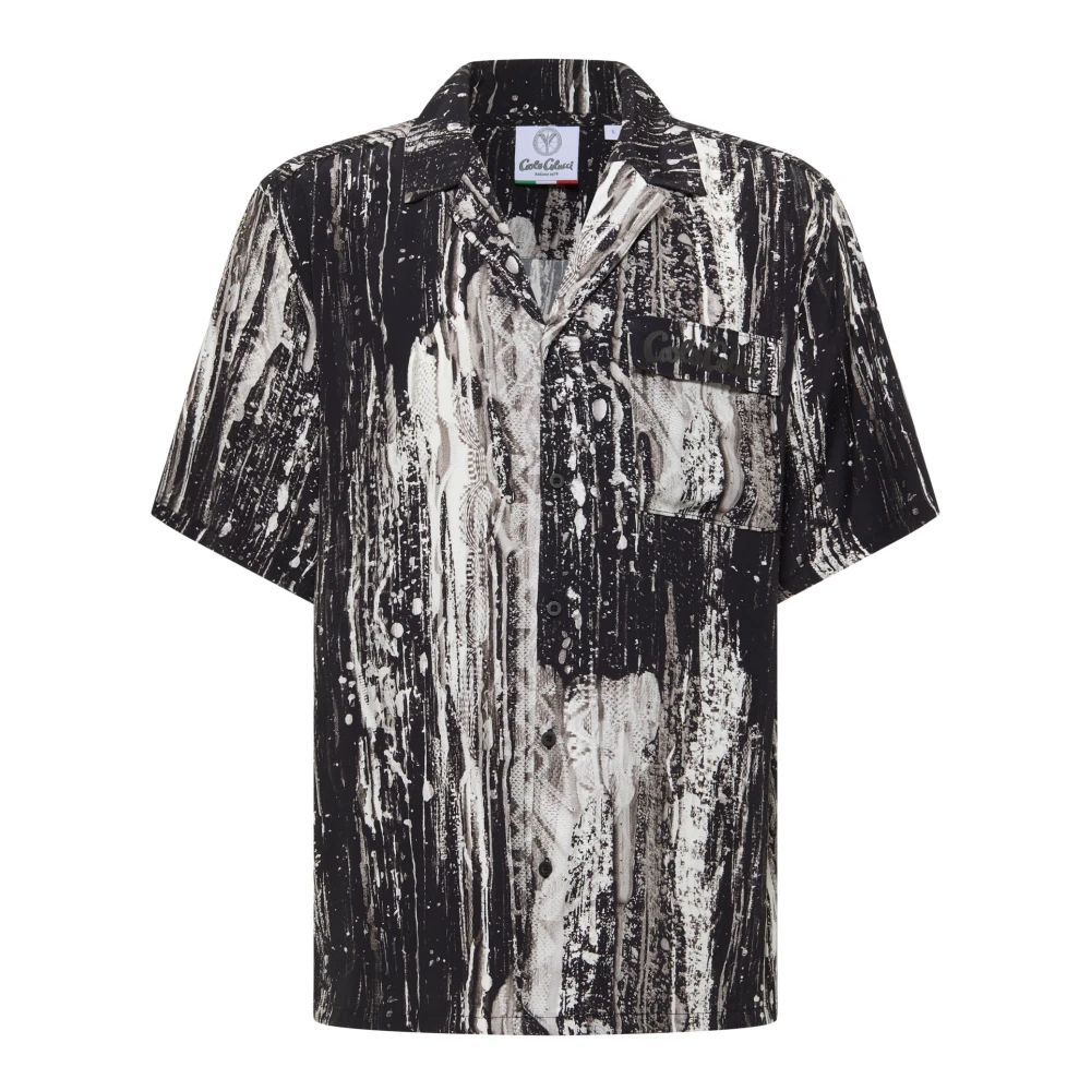 Carlo Colucci Men's Black Short Sleeve Shirt