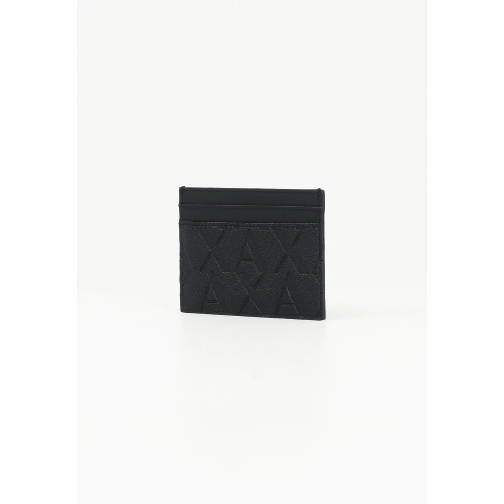 Armani Exchange Zwarte herenportemonnee met geometrische details Black Heren
