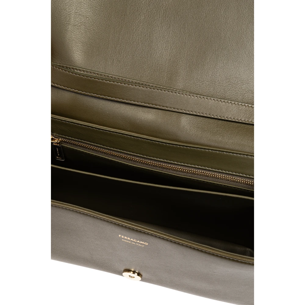 Salvatore Ferragamo Leren schoudertas Green Dames