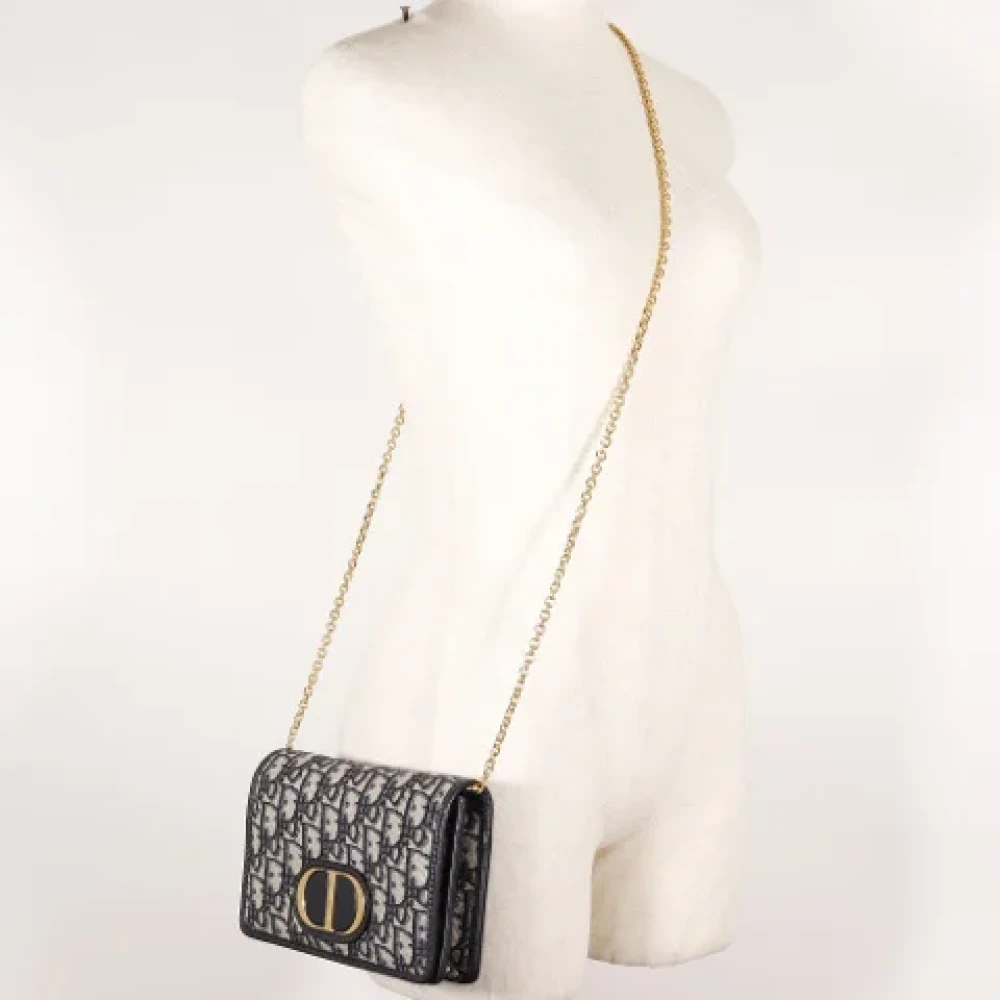 Dior Vintage Pre-owned 30 Montaigne Cross Body Bag Blue Dames