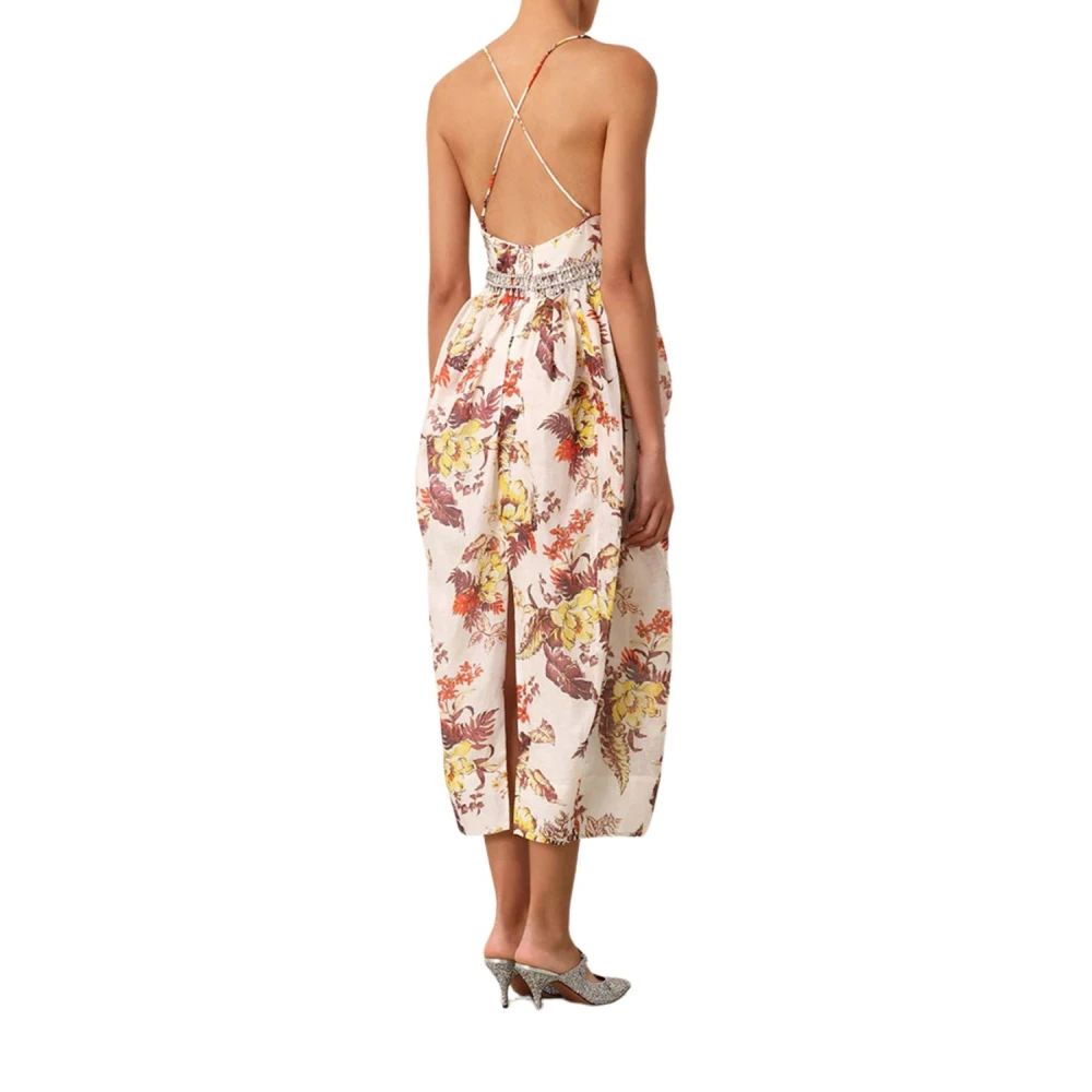 Zimmermann Tulpen Bloemen Midi Jurk Multicolor Dames