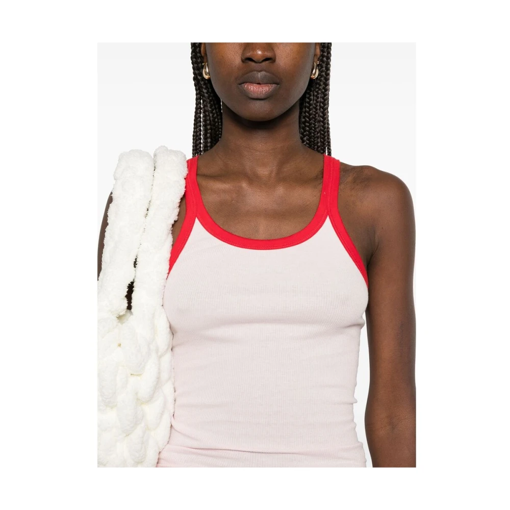 Re Done Roze Scoop Neck Racerback Tank Top Pink Dames