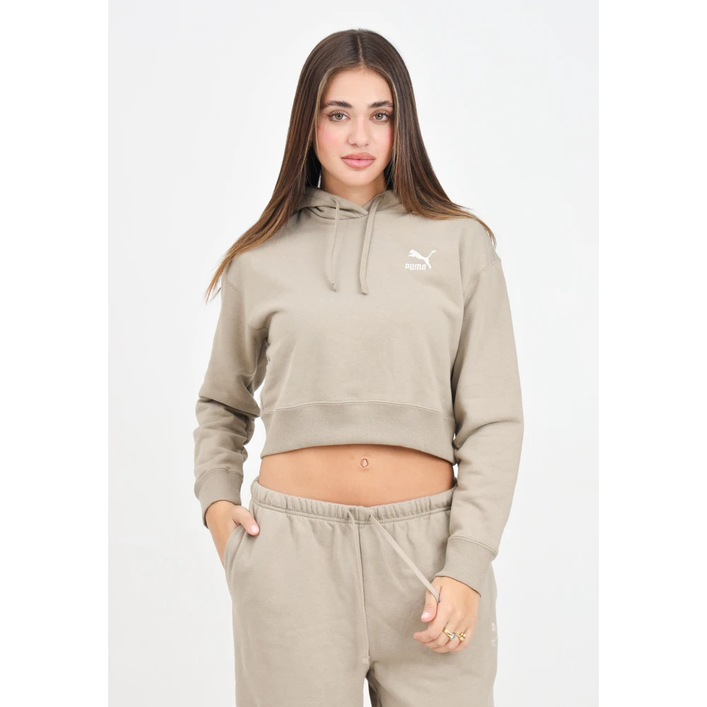 Puma Klassieke Beige Hoodie Sweater Gray Dames